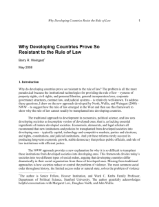 Why Developing Countries Prove So Resistant to the Rule of Law