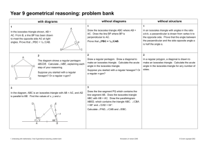 Geometrical Reasoning problem bank