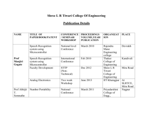 Shree L R Tiwari College Of Engineering Publication Details NAME
