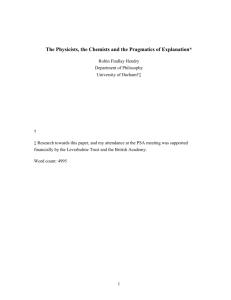 the physicists, the chemists and the pragmatics of - PhilSci