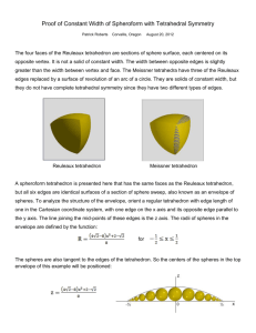 Proof of Constant Width of Spheroform with Tetrahedral Symmetry