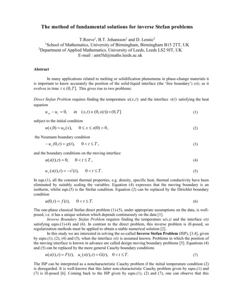 Inverse problems and inversion methods for identification of