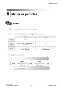 Matter as particles