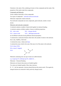 Chemistry is the study of the combining of atoms to form compounds