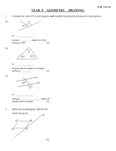 EXAM. YEAR 9. GEOMETRY. 5. (angles bits only) - SMC-Math