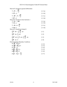 Basic E&M Waves Formula Sheet