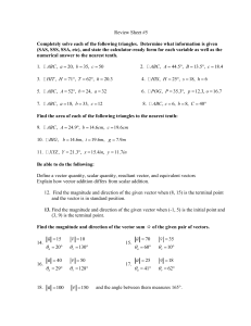 Test 5 Review Sheet with answers
