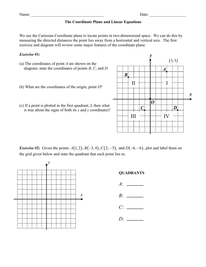 The Coordinate Plane And Linear Equations