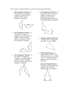 List of common Triangle Theorems you can use when proving other