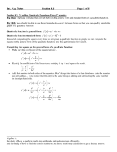 Lecture notes for Section 8.5 - Madison Area Technical College