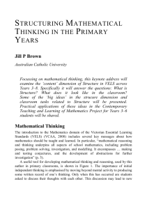 Structuring Mathematical Thinking in the Primary Years