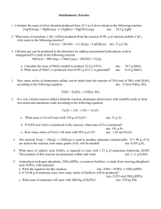 Chapter-9 Stoichiometry Calculations