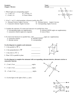 3-2 Angles and Parallel Lines (Practice)