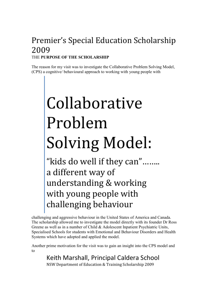 collaborative problem solving theory