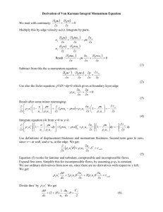 Derivation of Von Karman Integral Momentum Equation