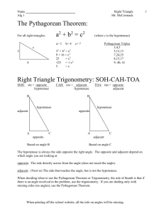 Alg1 Pythagorean Theorem Trig Combo NO WP