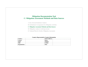 Mitigation Assessment Methods and Data Sources