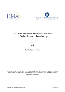 HMA eSubmission Roadmap