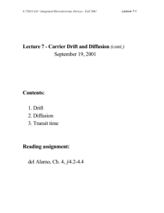 Lecture 7 - Carrier Drift and Diffusion (cont