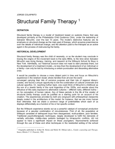 Structural family therapy - Minuchin Center for the Family