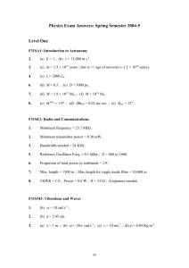 Physics Exam Answers: Autumn Semester 2000-1