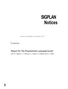 Report on the programming language Euclid