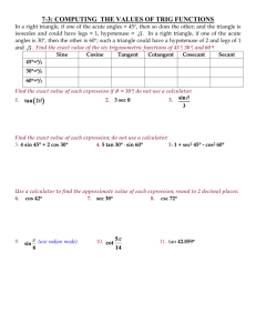 7.3 Computing Values of Trigonometric Function of Acute Angles