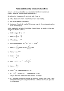 University Interview Mathematics Questions