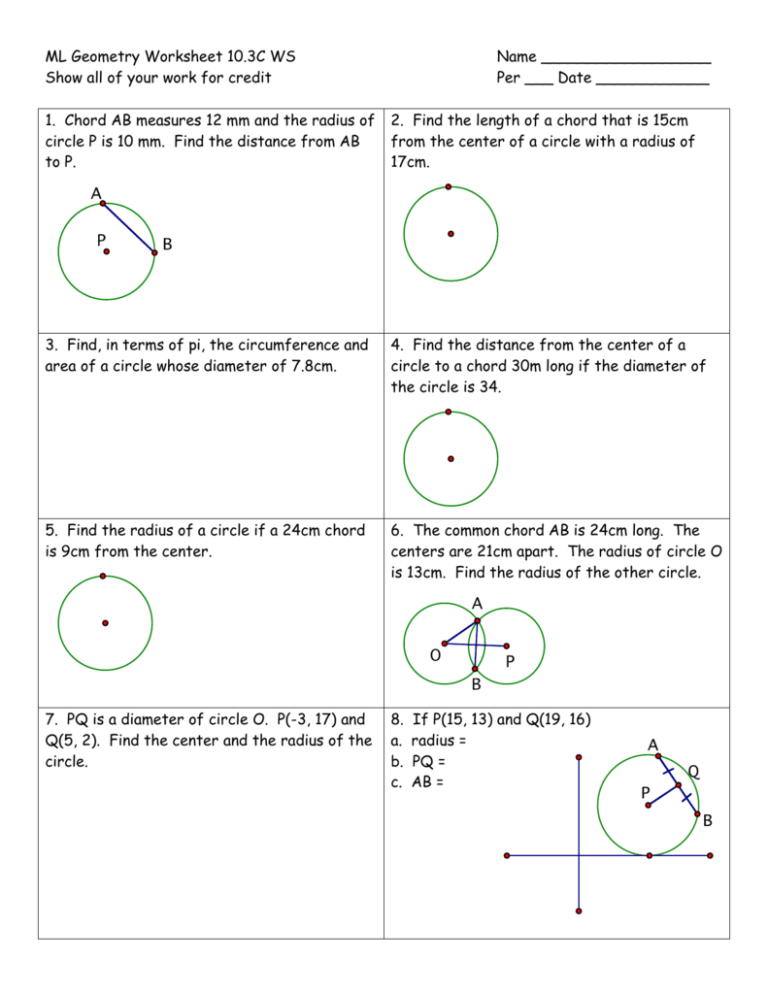 Geometry Worksheet 10