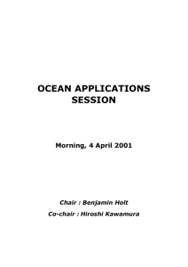 Ocean applications Session