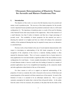 Ultrasonic Determination of Elasticity Tensor of Wood From