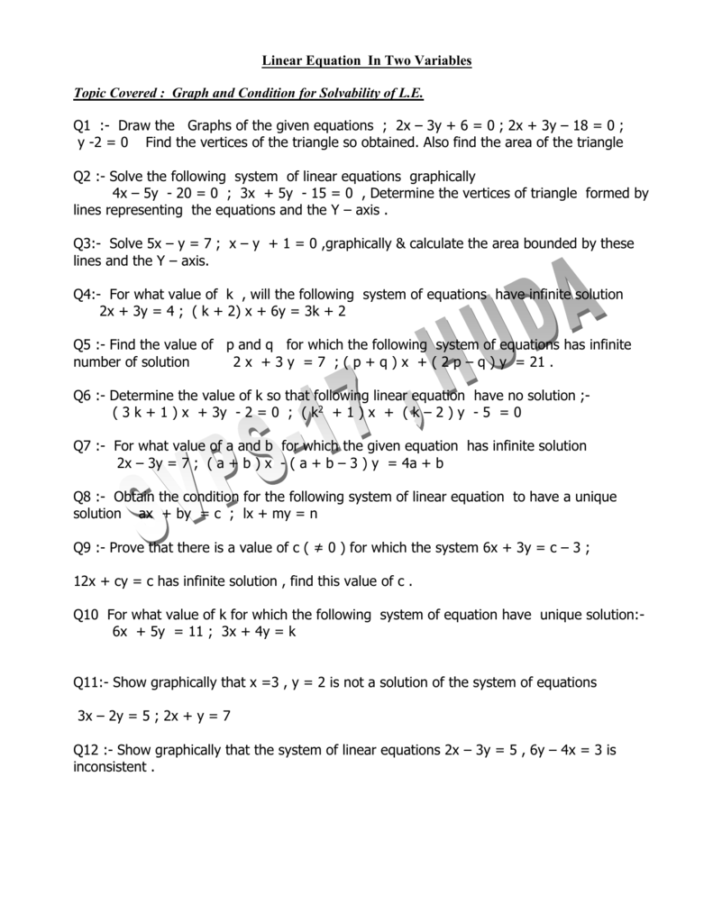 Linear Equation Graph