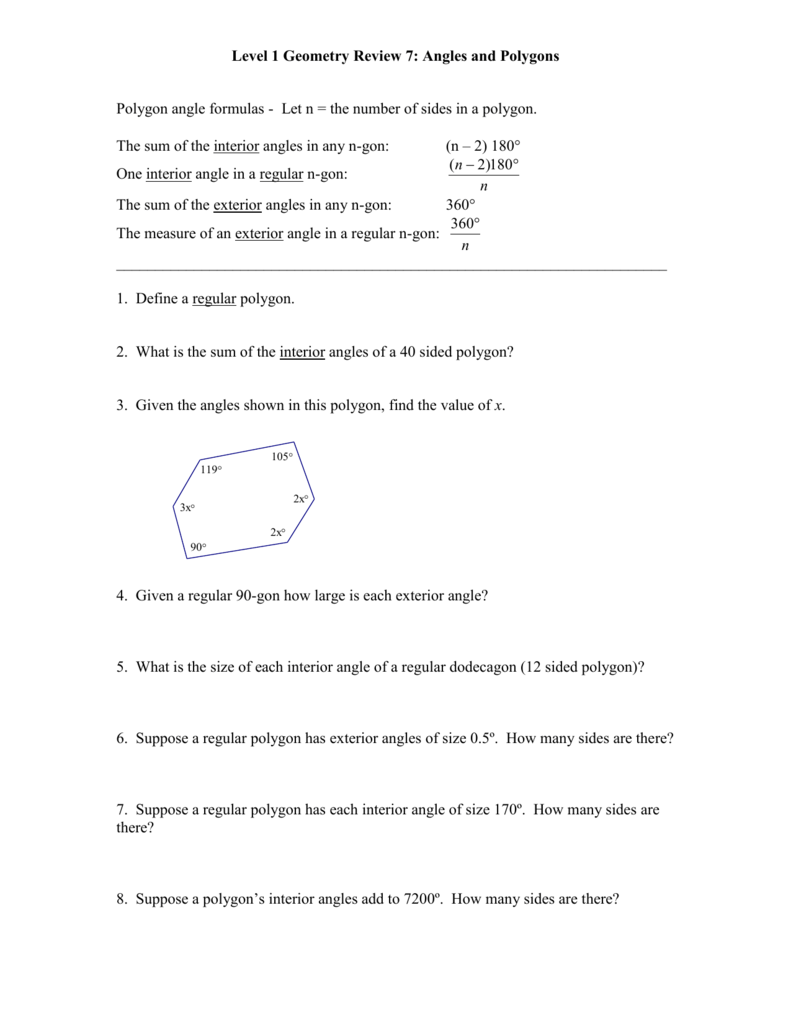 Geometry Final Exam Review