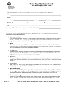 the volunteer form - United Way Colchester County