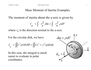 2000, W. E. Haisler Mass Moment of Inertia 1 Mass Moment of