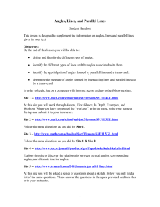 Angles, Lines, and Parallel Lines – Student Handout