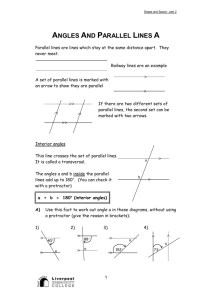 Angles And Parallel Lines A