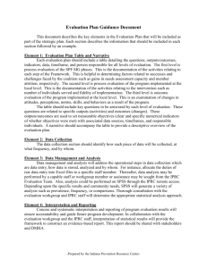 Evaluation Plan Overview - Indiana Prevention Resource Center