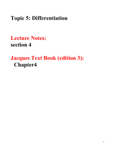 Topic 4: Differentiation
