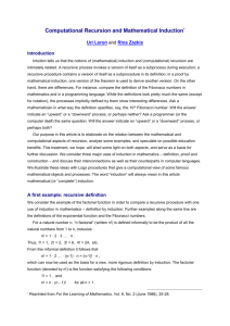 Computational Recursion and Mathematical Induction
