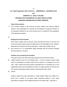 PROCESS FOR THE REMOVAL OF HEAVY METALS FROM