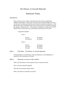 The History of Aircraft Materials: Instructor Notes