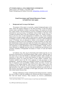 Good Governance and Natural Resources Tenure in South East