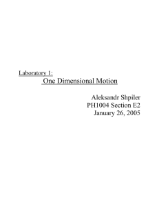 Laboratory 1: One Dimensional Motion