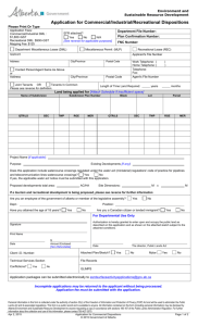 Application for Commercial/Industrial/Recreational Dispositions Form