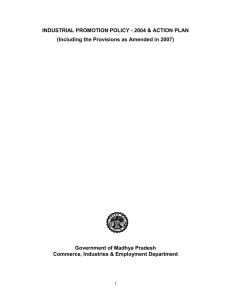 Industrial Policy 2012 - Government of Madhya Pradesh