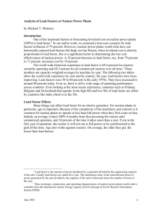 Analysis of Load Factors at Nuclear Power Plants