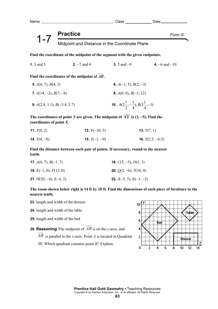 Midpoint And Distance Worksheet Answer Key Promotiontablecovers