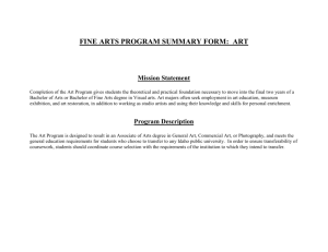 Program Summary Form - Fine Arts Department