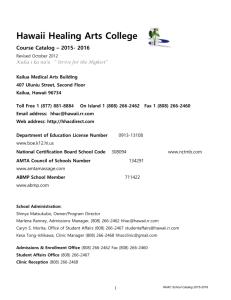 School Catalog - Hawaii Healing Arts College